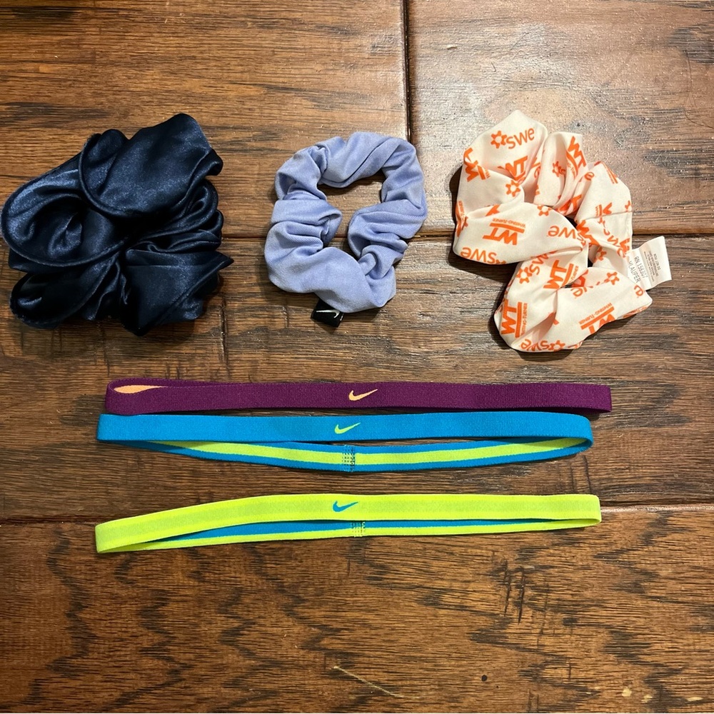 Nike Multicolor Headbands and Scrunchies Set